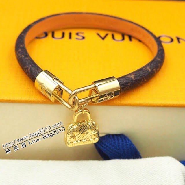 Louis Vuitton新款飾品 路易威登老花皮手繩手環 LV珍珠心形方包圓包手鐲  zglv2207
